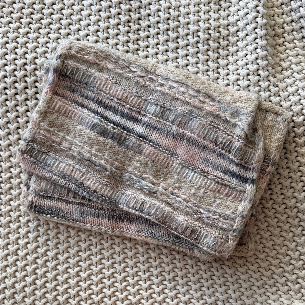 Cozy Knit InfinityScarf with Stripes